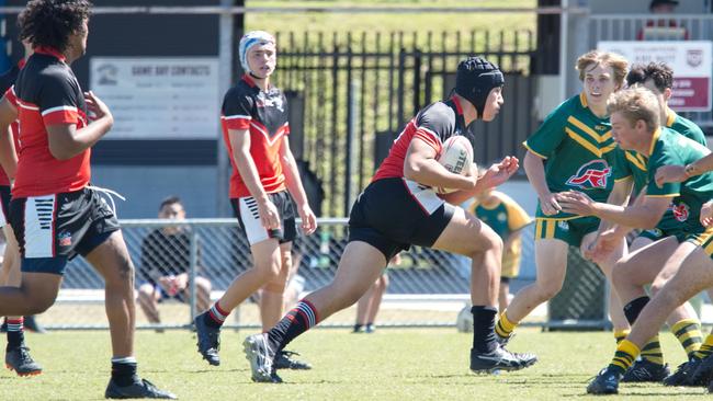 Ignatius Park College and Kirwan State High School teams take on St Brendanâ€™s College Yeppoon teams in Queensland state rugby league semi finals at Mackay on Wednesday, August 24, 2022.