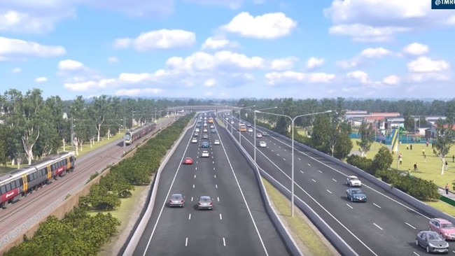 Still from a Transport and Main Roads video showing how the Coomera Connector is expected to look.