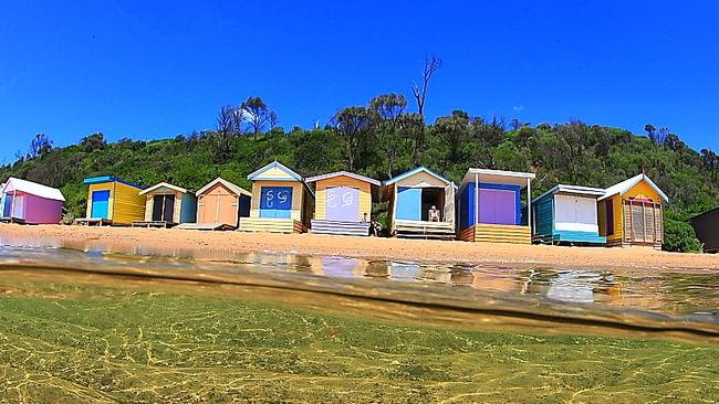 Photo showing beach huts at Port Phillip Bay, on the Mornington Peninsula Picture: Al McGlashan