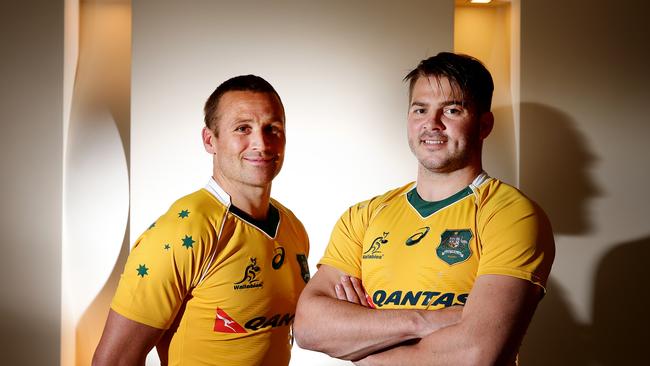 EMBARGOED: DO NOT USE WITHOUT APPROVAL FROM DAILY TELEGRAPH SPORT. Wallabies players Matt Giteau &amp; Drew Mitchell pose during a photo shoot at Star of the Sea Resort, Terrigal, on the NSW Central Coast, during a break from their training camp ahead of the Bledisloe Cup. Picture: Troy Snook