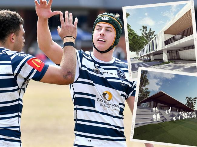 Brothers rugby club in Albion has released a masterplan, including new facilities (inset), to upgrade its Crosby Oval site after inking a 25-year lease deal with Council .