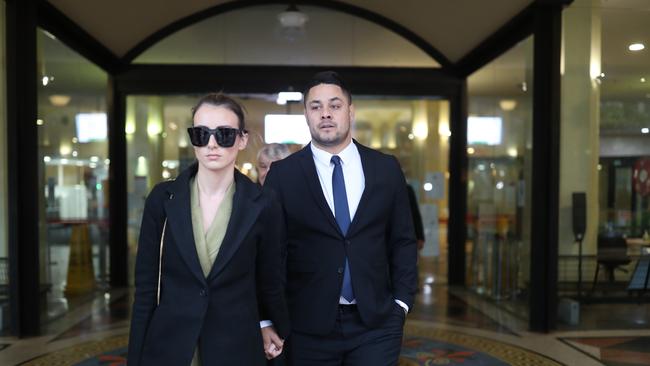 SYDNEY, AUSTRALIA - NewsWire Photos MARCH 22, 2021 - Former NRL superstar Jarryd Hayne who has been found guilty of counts of sexual assault, leaving the Downing Centre in Sydney. Picture: NCA NewsWire / Christian Gilles