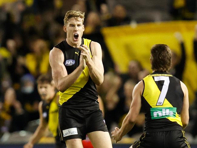 Tom Lynch booted almost half the Tigers’ score. Picture: AFL Photos/Getty Images