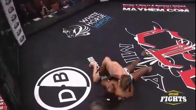 MMA fighter Timothy Woods knocks himself out.