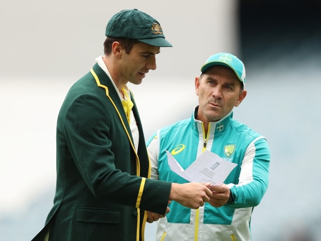 Pat Cummins put the blowtorch on England after winning the toss and electing to bowl. Picture: Getty