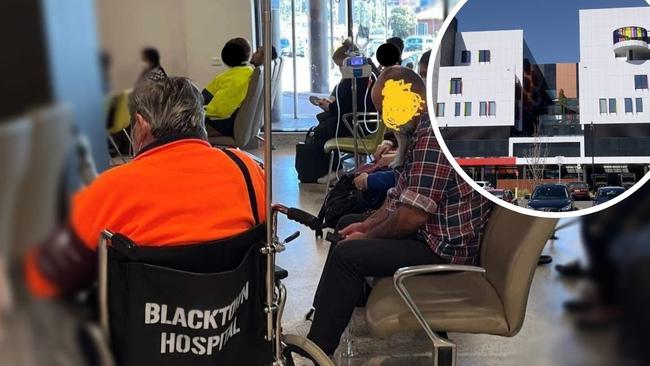 The waiting room at Blacktown Hospital, inset. Picture: Supplied