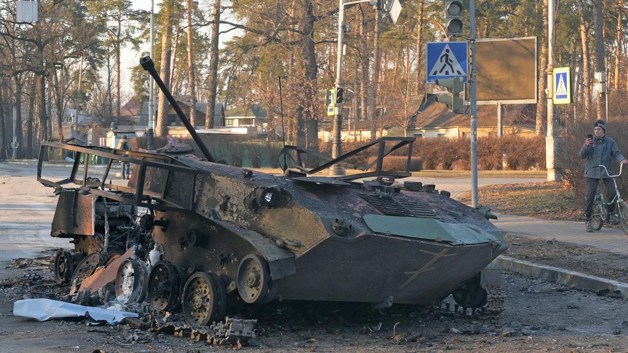 Bucha is just 32km from the capital. Picture: Reuters/Maksim Levin