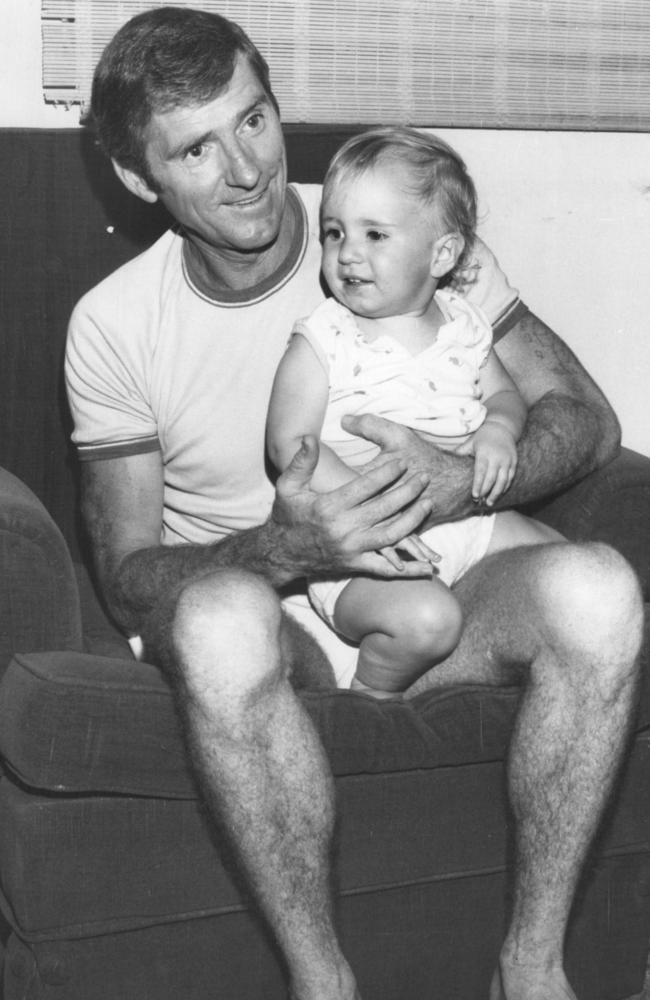 Carl Synnerdahl pictured in the 1960s with his baby daughter Donna.