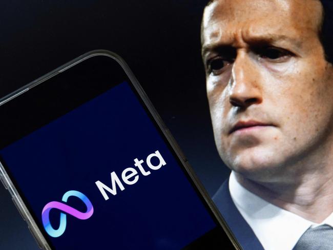 (FILES) This photo illustration created on January 7, 2025, in Washington, DC, shows an image of Mark Zuckerberg, CEO of Meta, and an image of the Meta logo. Meta chief executive Mark Zuckerberg on January 24, 2025 said the tech giant plans to invest at least $60 billion in artificial intelligence in 2025, aiming to lead in the technology. "This will be a defining year for AI," Zuckerberg said in a post on his Facebook page. Zuckerberg expects Meta AI to be the top digital assistant, used by more than a billion people, and for the tech firm's Llama 4 to be at the forefront of AI models, according to the post. (Photo by Drew ANGERER / AFP)