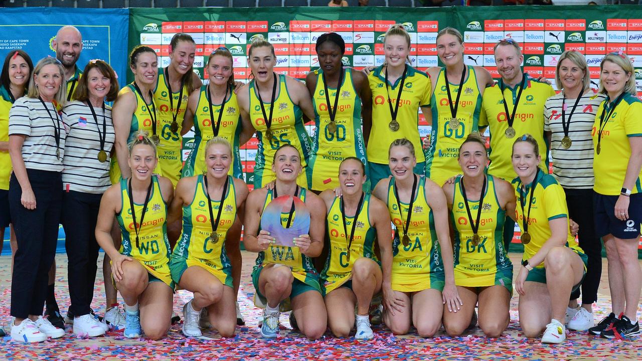 Australia celebrate their Quad Series win. (Photo by Grant Pitcher/Gallo Images/Getty Images)