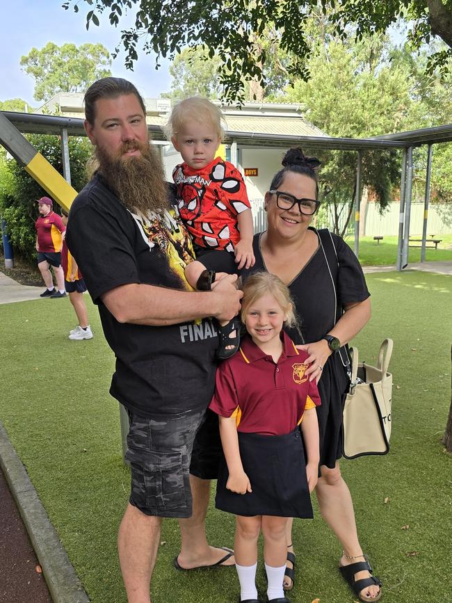 Vineyard Public School P&C President Sarah Webster (right) with her husband Ryan Webster, 3-year-old son Magnus and 7-year-old daughter Freya. Picture: Supplied