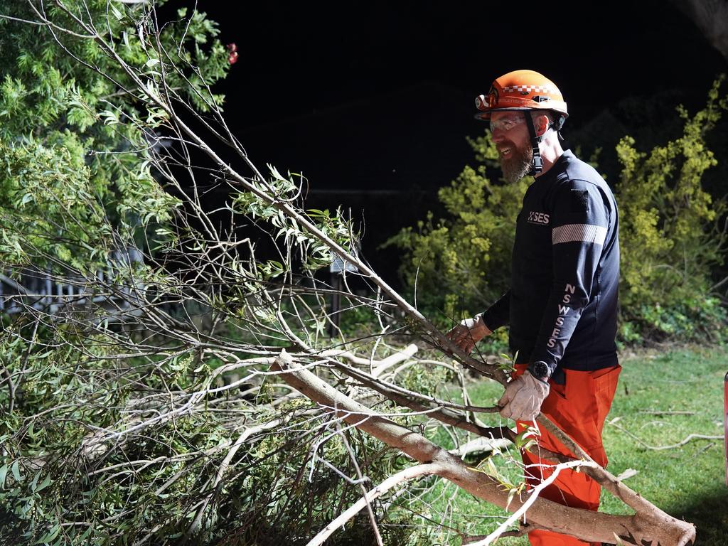 SES volunteers in New South Wales removing fallen trees on Wednesday. Picture: NSW SES