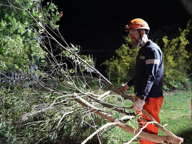 SES volunteers in New South Wales removing fallen trees on Wednesday. Picture: NSW SES