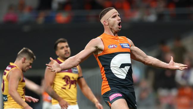 Jesse Hogan looked like being the matchwinner for the Giants. (Photo by Mark Metcalfe/AFL Photos/via Getty Images)