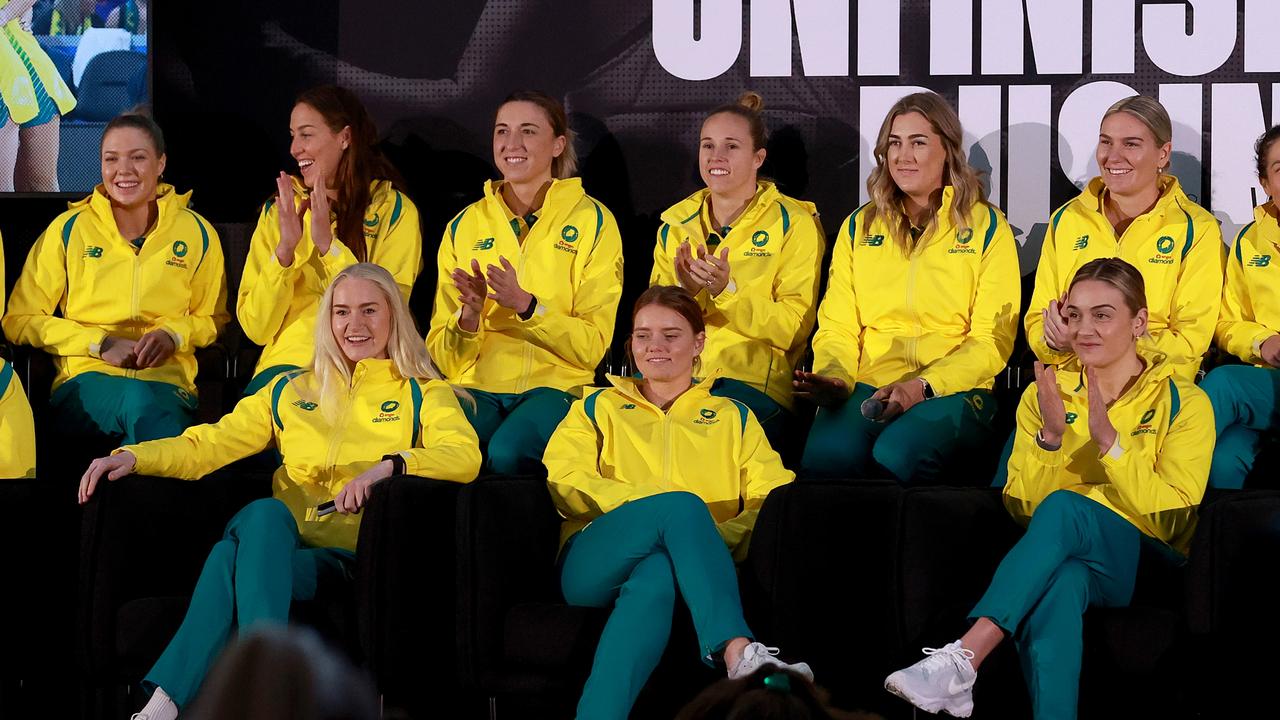 Diamonds players together before the flight out to Cape Town. Picture: Kelly Defina