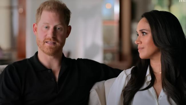 Prince Harry and Meghan Markle have reached new lows in the eyes of the British public. Picture: Netflix