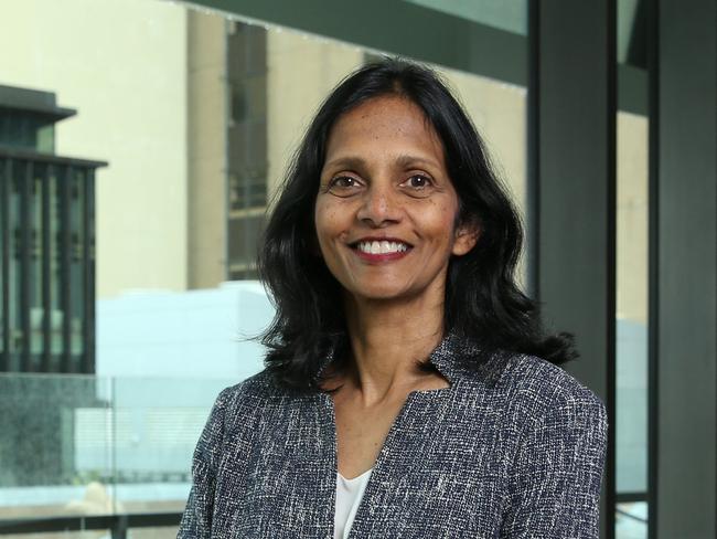 03/05/2024. Shemara Wikramanayake, CEO Macquarie Bank, pictured at Martin Place headquarters in Sydney after announcing financial results. Britta Campion / The Australian