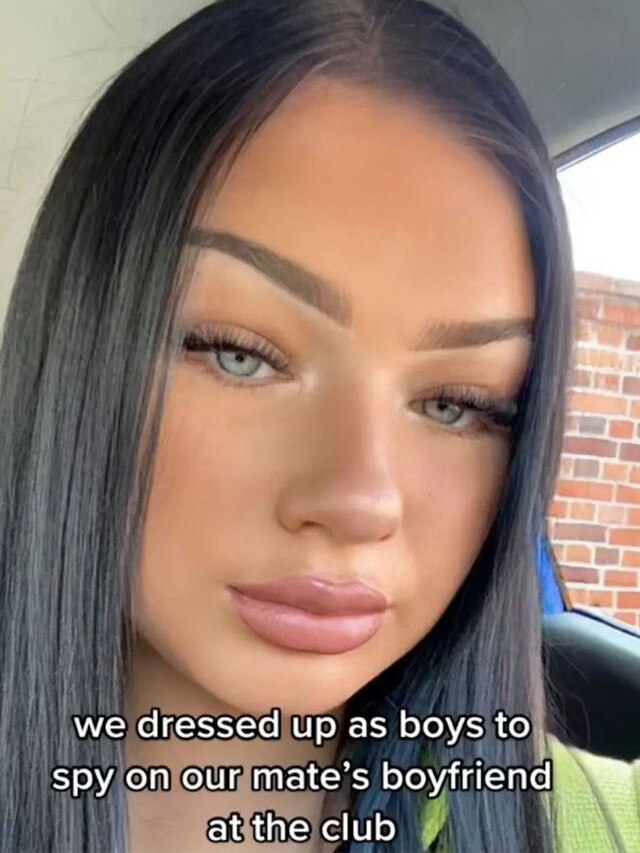 British TikToker Megan Pollicott dressed up as a man to enter a nightclub. Picture: TikTok