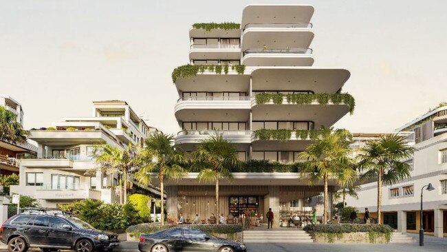 Developer Sammut Group has submitted plans to Sutherland Shire Council for a luxury nine-storey unit complex with shopfronts in Gerrale Street, Cronulla. Picture: Supplied