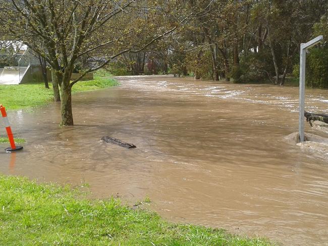 Flooding in Clare in South Australia’s mid north, as forecasters warn the state can expect the same amount of rain again. Picture: Mark Millard