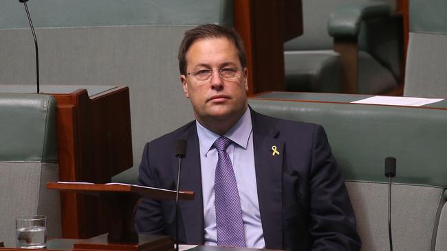 Jason Falinski MP in the House of Representatives Chamber, Parliament House in Canberra. Picture Kym Smith