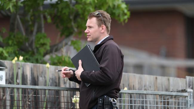Tasmania Police door knocking neighbours. Scene at Black Snake Road Granton where a person was killed overnight and another injured after reports of gunshots. Tasmania Police in attendance. Picture: Nikki Davis-Jones