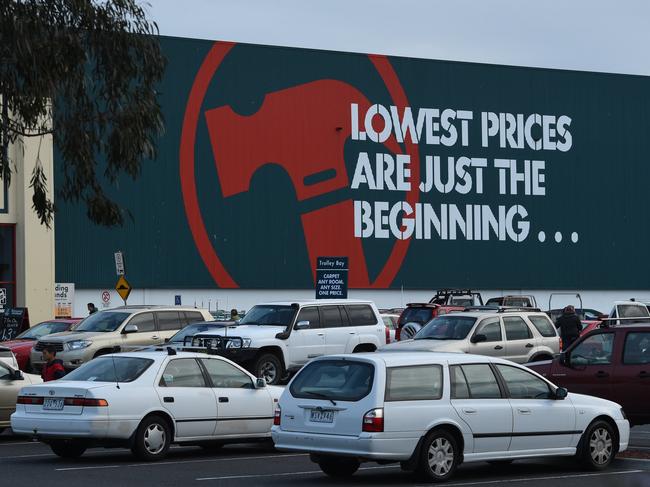 Bunnings carpark at Frankston have entered into an agreement where council parking officers are patrolling their carpark and fining students who park there all day. Picture: Chris Eastman