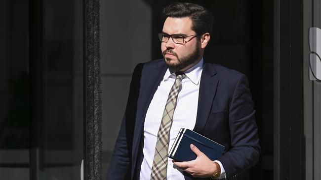 Bruce Lehrmann leaves the ACT Civil and Administrative Tribunal in Canberra. Picture: NCA NewsWire/Martin Ollman