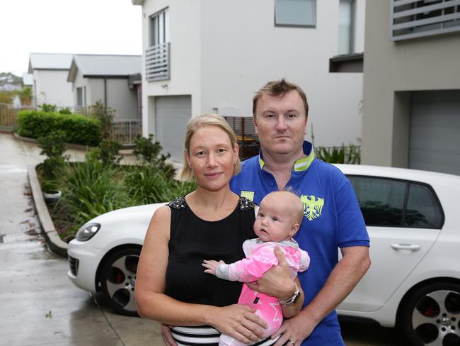 Andrew and Karen Plunkett, with baby Charlotte, live near the proposed tunnel entrance.