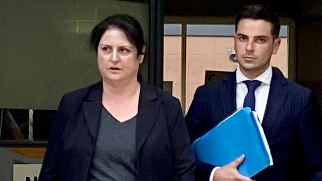 Matthew Laba leaving Sutherland Local Court with Michelle Manousis. Picture: Ashleigh Tullis