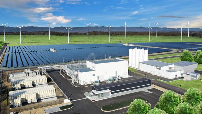 Artist's impression of Labor's proposed $593m hydrogen power station. Picture: Supplied