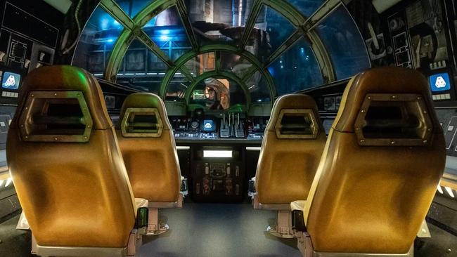 Part of the detailed set inside the Millennium Falcon: Smugglers Run ride at Disney World in Orlando, Florida, USA. The ride is inside the Star Wars: Galaxy’s Edge section which opened in 2019. Picture: Supplied