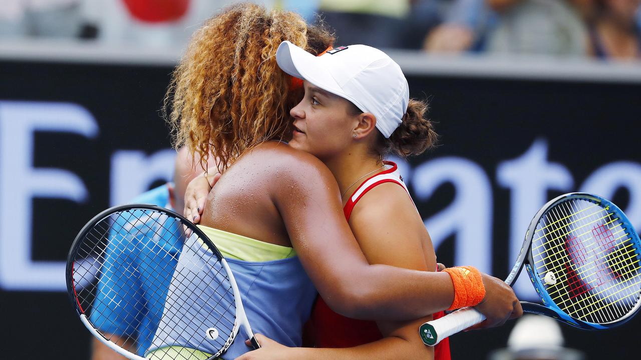 Naomi Osaka and Ash Barty at the 2018 Australian Open. Picture: Michael Klein