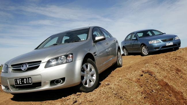 Aussies still have a love for Holden Commodores and Ford Falcons, with the pair remaining in the top ten most popular vehicles on the road. Picture: Supplied