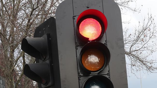 The driver ran a red light before he hit an 86-year-old woman who had just left church.