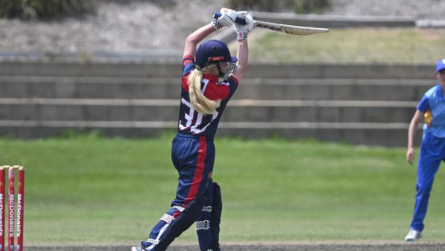 Karly Woods helped lift Western to 68 from its 10 overs. Picture: Martin Ollman