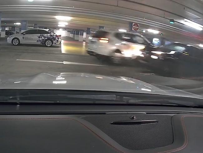 A dashcam picks up the cars crashing on Friday night. Picture: Supplied