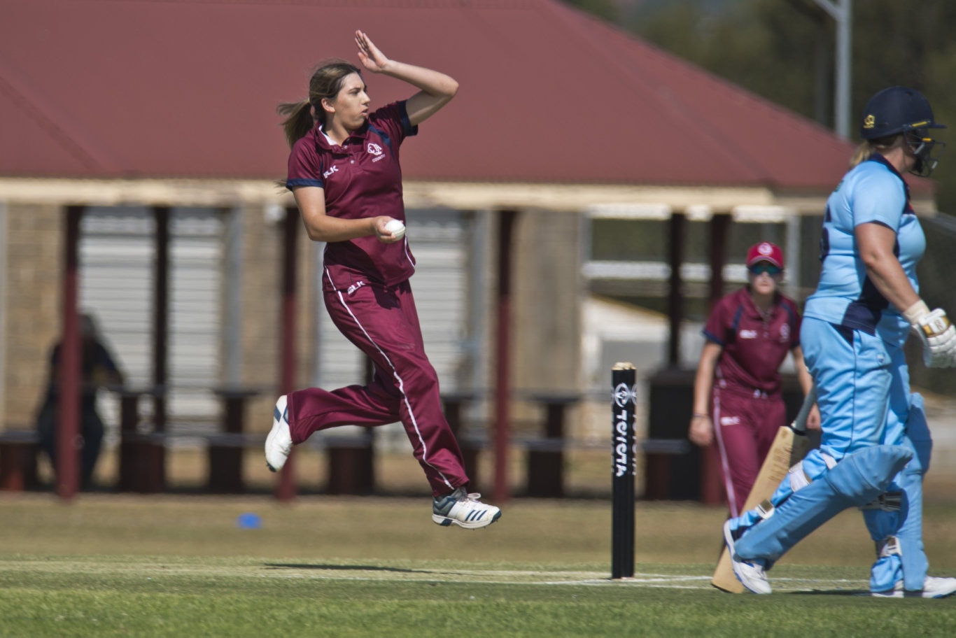 Carly Fuller bowls for Queensland against New South Wales in Australian Country Cricket Championships women's division round five at Captain Cook ovals, Tuesday, January 7, 2020. Picture: Kevin Farmer