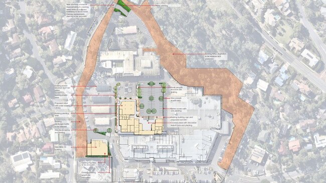 Where the new buildings and car parks will go.