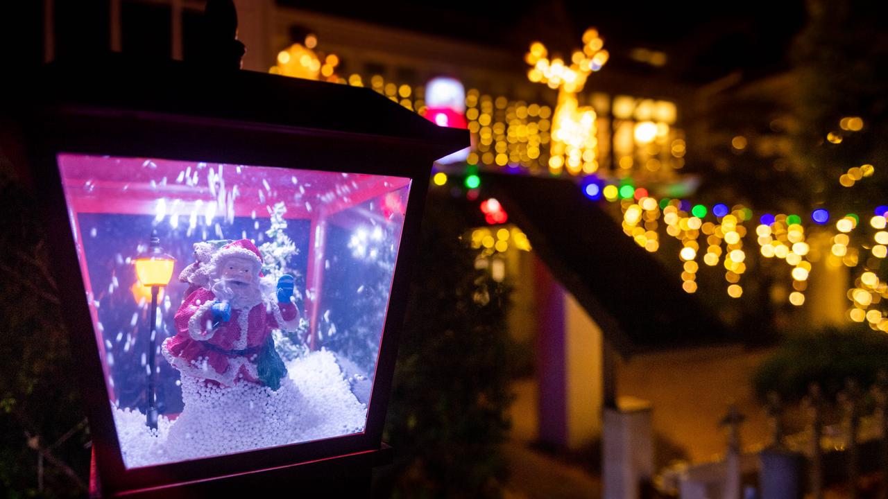 Christmas lights on the Christmas lights trail through Darwin. Picture: Che Chorley