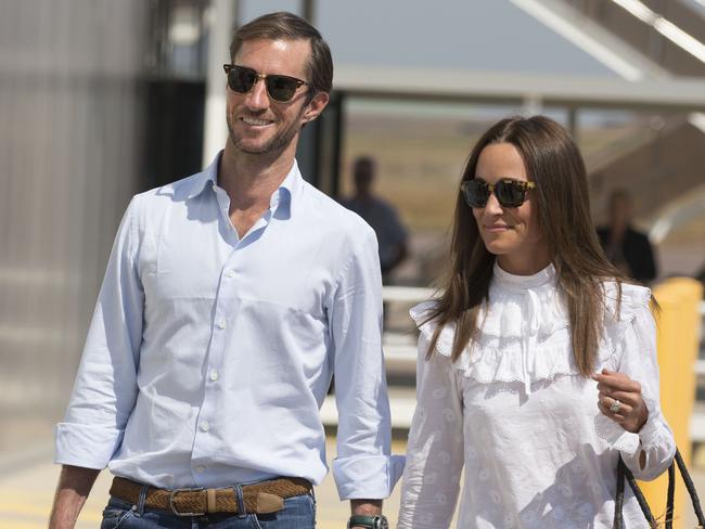 The lovebirds left Sydney Airport this morning. Picture: Glenn Campbell/NT News