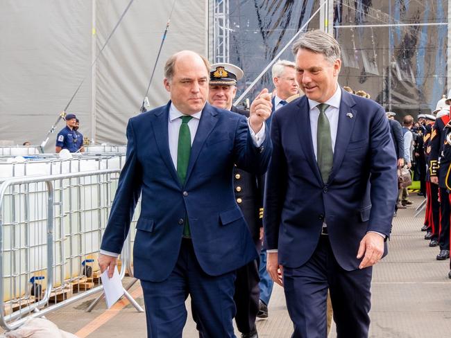 Richard Marles tours BAE Systems in Barrow-in-Furness, England with Defence Secretary Ben Wallace. Picture: Twitter.