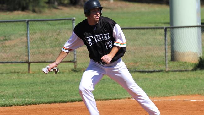 Trent Oeltjen playing for Penrith Baseball.