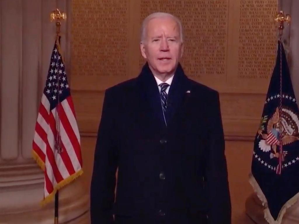 US President Joe Biden speaks during the Celebrating America Primetime Special. Picture: Getty Images