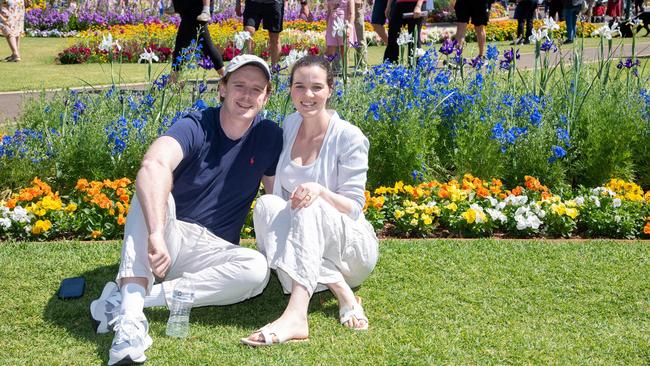 Joseph and Laetitia Wood enjoy the Botanic Gardens in Queens Park during the Carnival of Flowers, Sunday, September 22, 2024. Picture: Bev Lacey