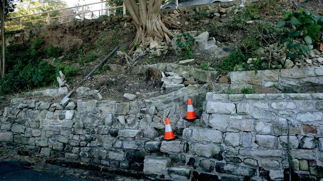 This retaining wall on Milson Rd, Cremorne Point, requires urgent repairs.