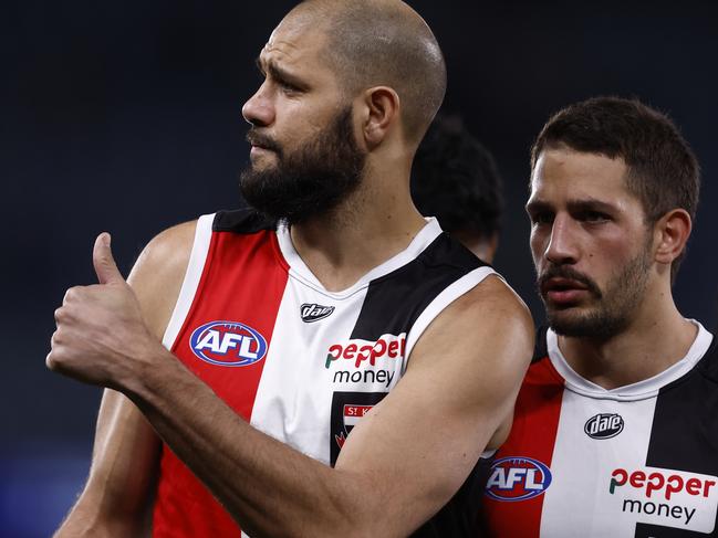 Paddy Ryder after a Round 18 match against the Western Bulldogs in 2022. Picture: Darrian Traynor/Getty Images.