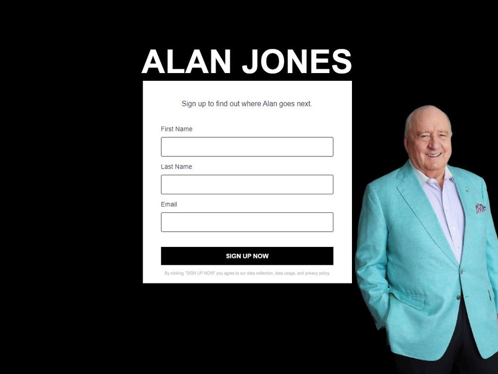 A screenshot of Alan Jones’ new website.