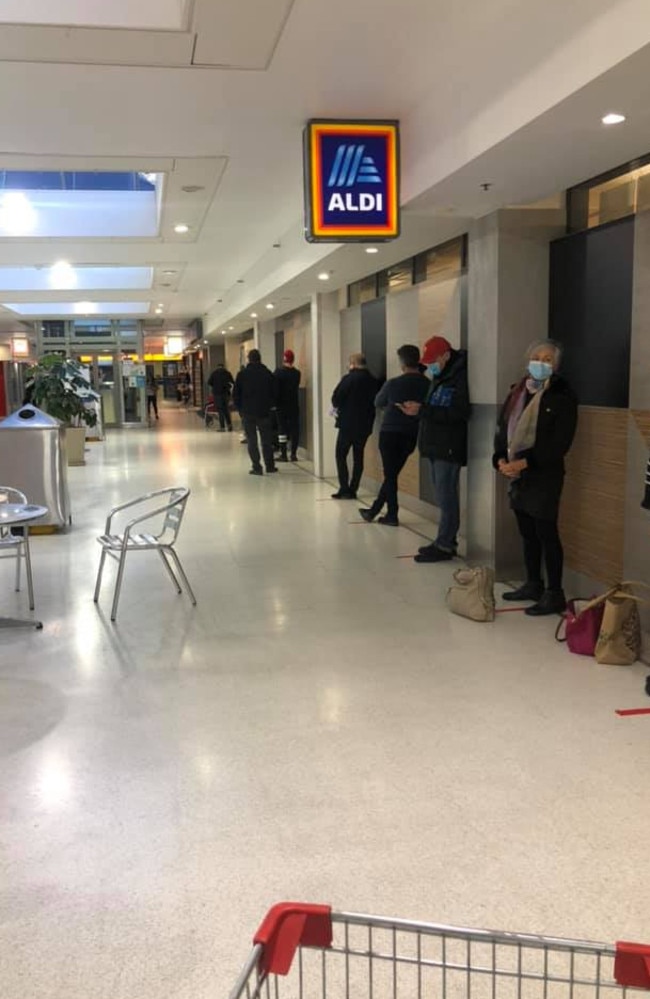 Even during lockdown and with social distancing measures, shoppers are still heading into stores to snag a bargain. Picture: Facebook/Aldi Mums