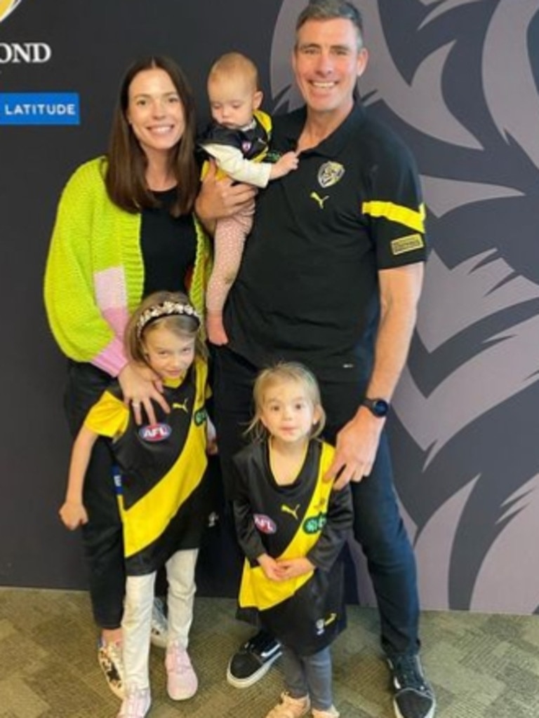 Matthew Richardson with wife Genevieve and their daughters Zoe, Riley and Ella. Picture: Supplied